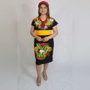 Mexican Traditional Boho Manta Dress and Belt